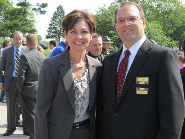 <p>ISPA and POM Committee Member&nbsp;Goecke with Gov. Reynolds</p>