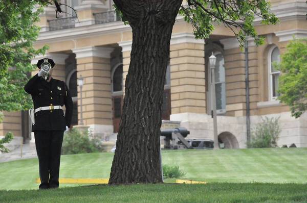 <p>Bugler playing TAPS</p>